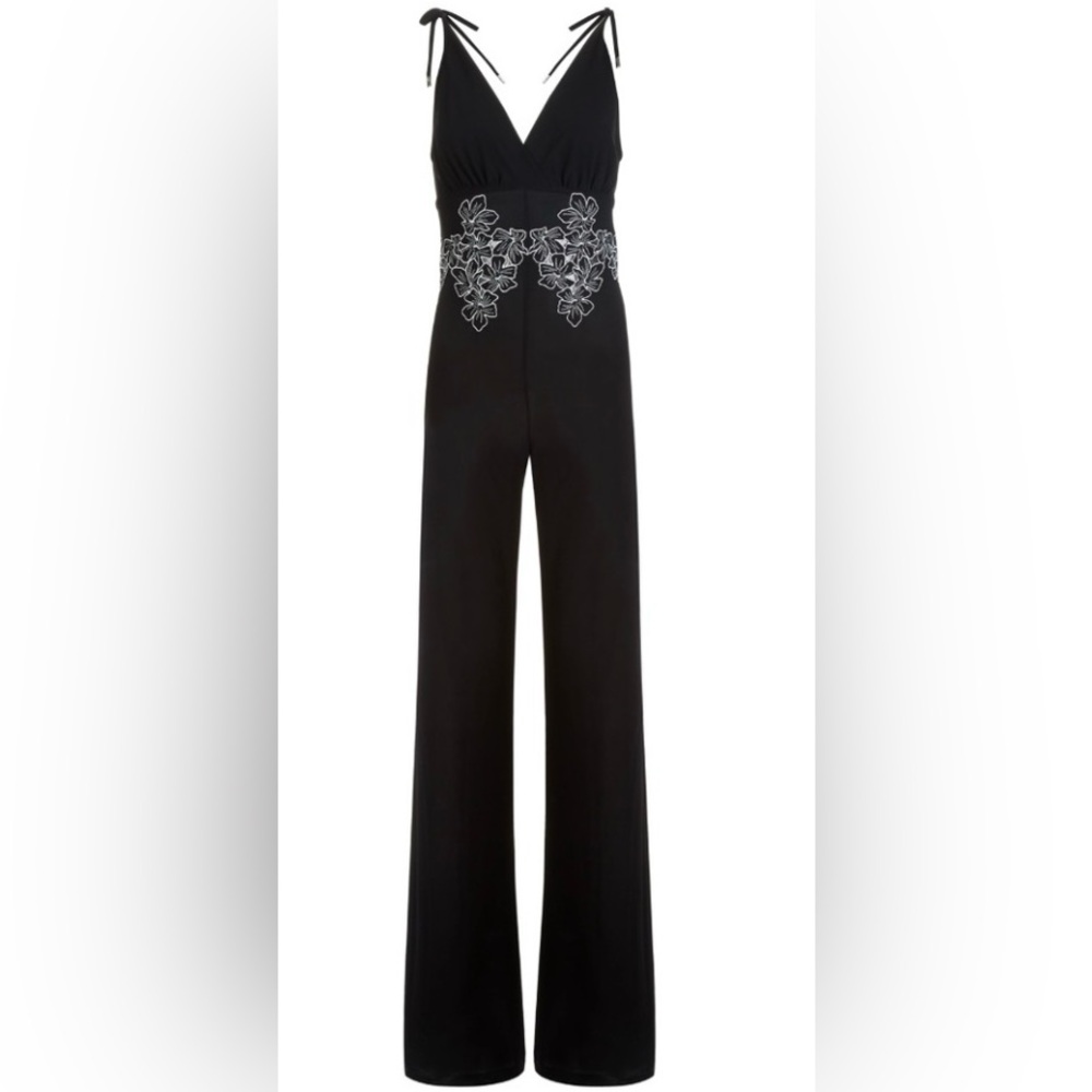 La Perla Beach Gem Jumpsuit Stretch Silk sz 8 IT 44 Wide Leg NWT $,1780 ITALY